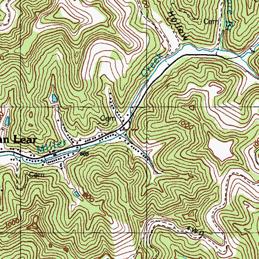 Topographic Map of Pea Vine Branch, KY