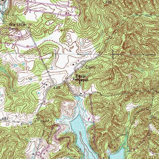 Topographic Map of Peals Chapel, KY