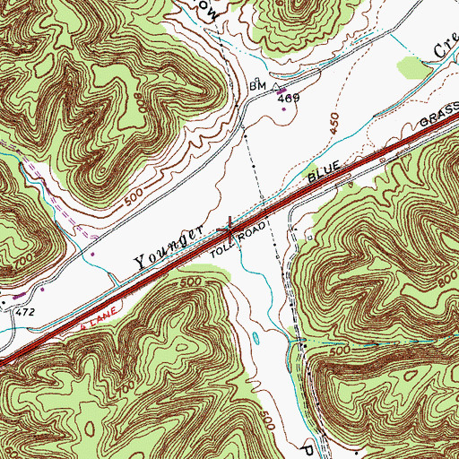Topographic Map of Pearl Hollow, KY