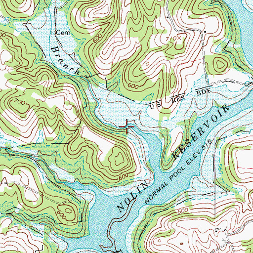 Topographic Map of Pearson Branch, KY