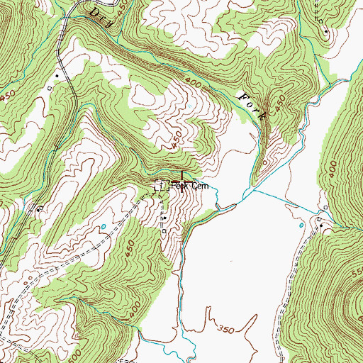 Topographic Map of Peck Cemetery, KY