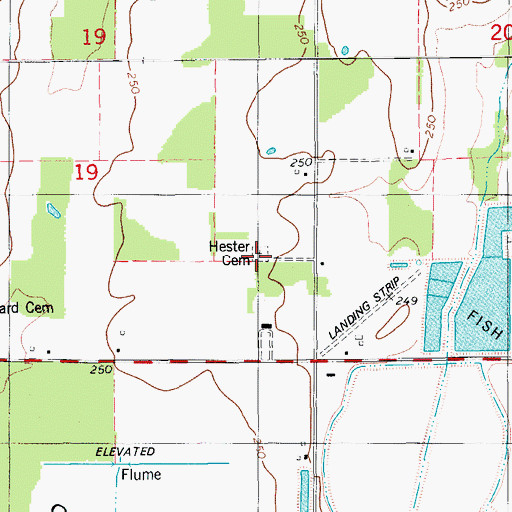 Topographic Map of Hester Cemetery, AR