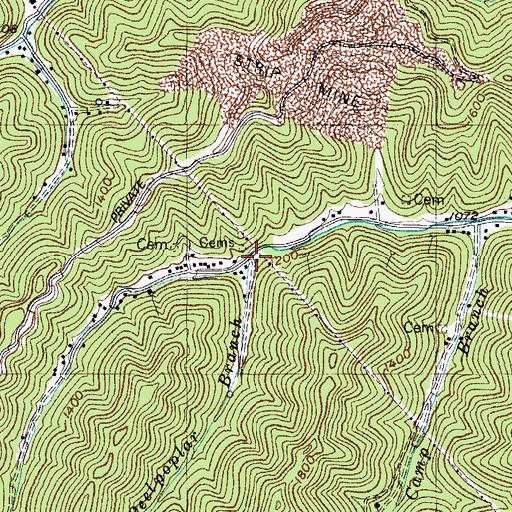 Topographic Map of Peelpoplar Branch, KY