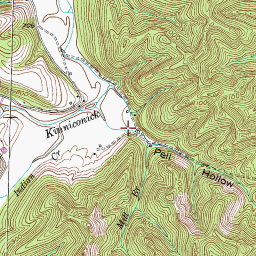 Topographic Map of Pell Hollow, KY