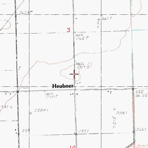 Topographic Map of Heubner, AR