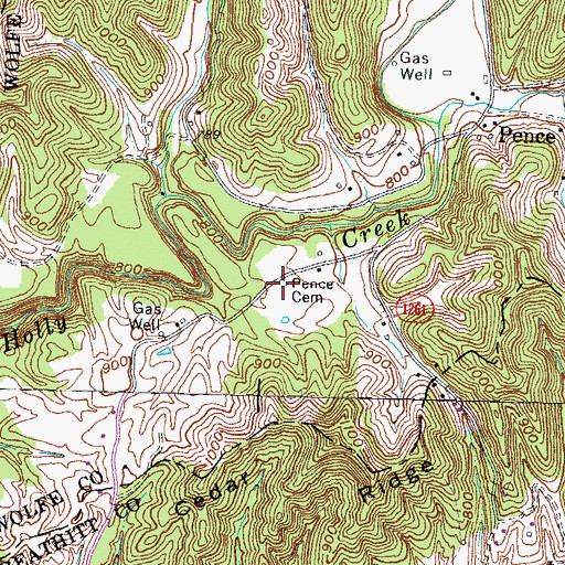 Topographic Map of Pence Cemetery, KY