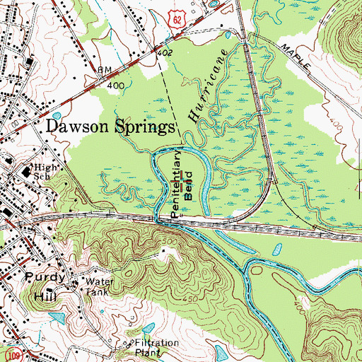Topographic Map of Penitentiary Bend, KY