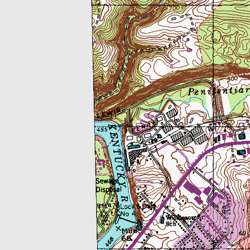Topographic Map of Penitentiary Branch, KY