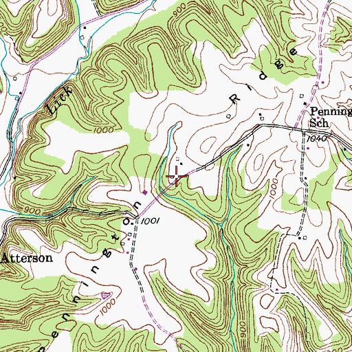 Topographic Map of Pennington Ridge, KY