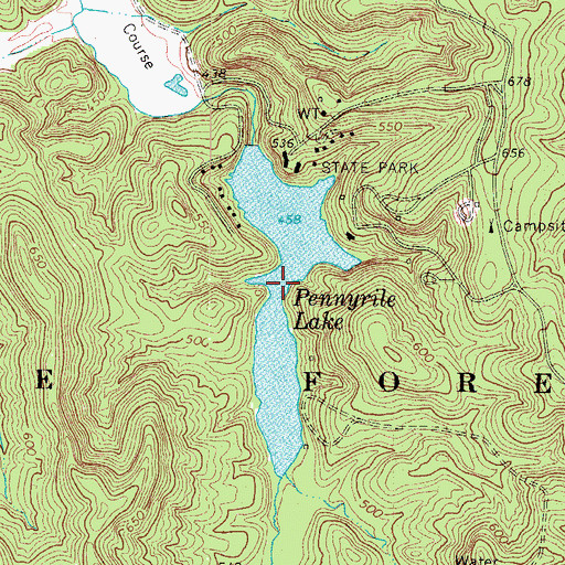 Topographic Map of Pennyrile Lake, KY