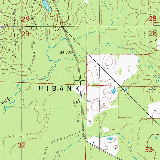 Topographic Map of Hibank Church, AR