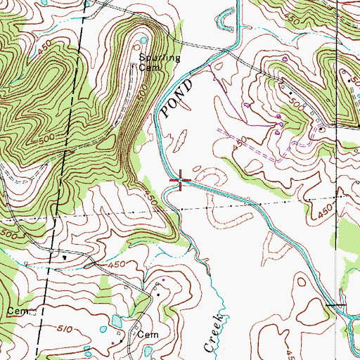Topographic Map of Pepper Creek, KY