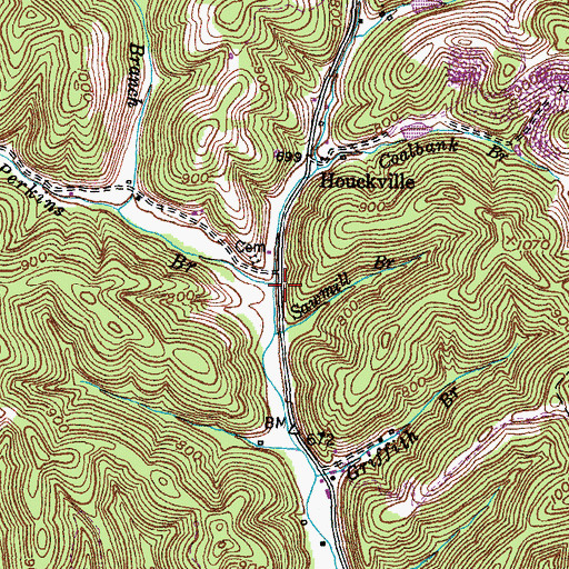 Topographic Map of Perkins Branch, KY
