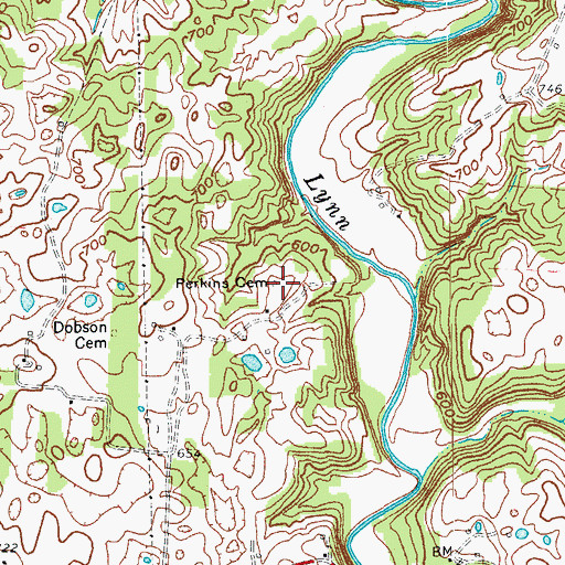 Topographic Map of Perkins Cemetery, KY