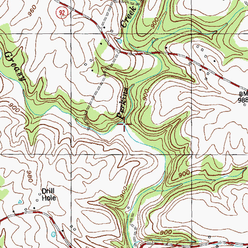 Topographic Map of Perkins Creek, KY