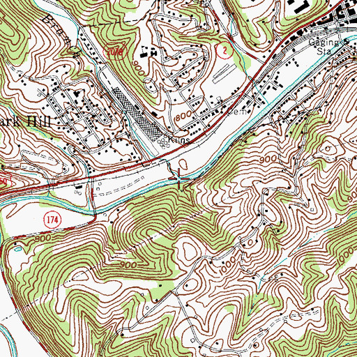 Topographic Map of Perry Branch, KY