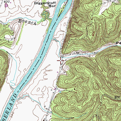 Topographic Map of Perry Cary Hollow, KY