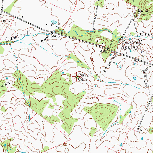 Topographic Map of Perry Cemetery, KY