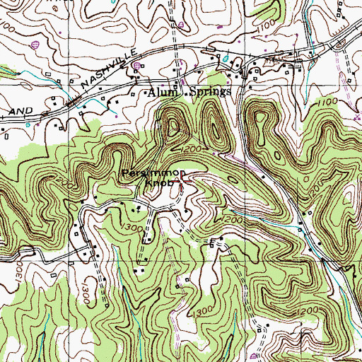 Topographic Map of Persimmon Knob, KY