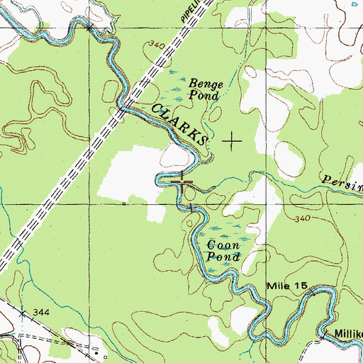 Topographic Map of Persimmon Slough Creek, KY