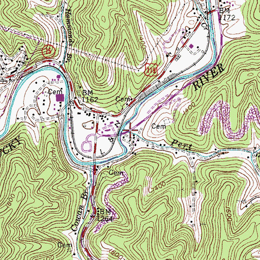 Topographic Map of Pert Creek, KY