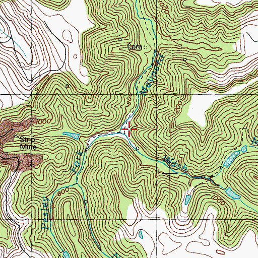Topographic Map of Pesley Fork, KY