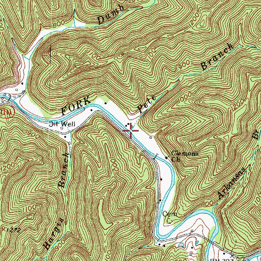 Topographic Map of Pete Branch, KY