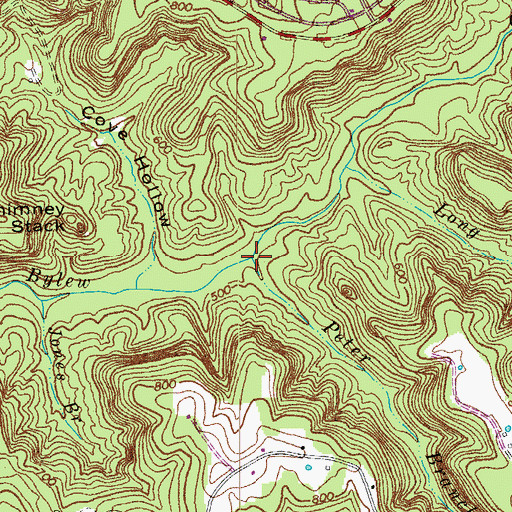 Topographic Map of Peter Branch, KY