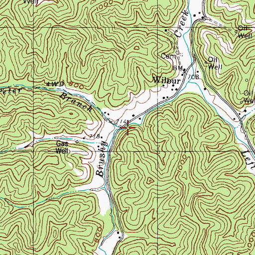 Topographic Map of Peter Branch, KY