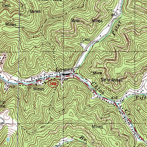 Topographic Map of Peter Fork, KY