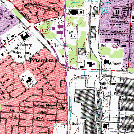 Topographic Map of Petersburg, KY