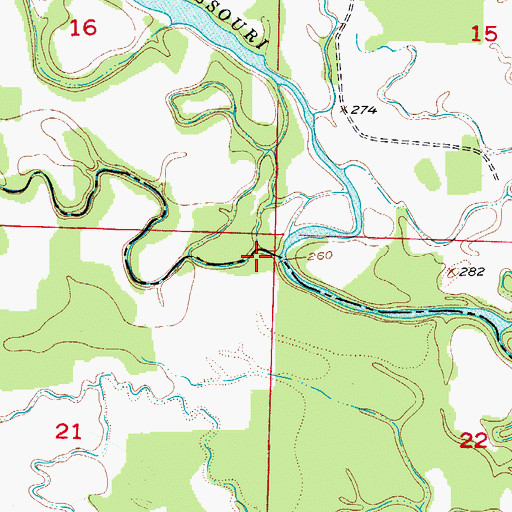 Topographic Map of Hickory Creek, AR