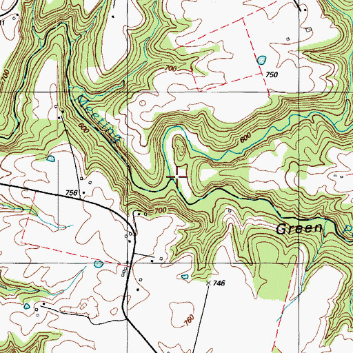 Topographic Map of Petty Branch, KY