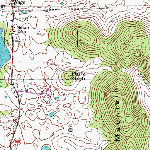 Topographic Map of Petty Knob, KY
