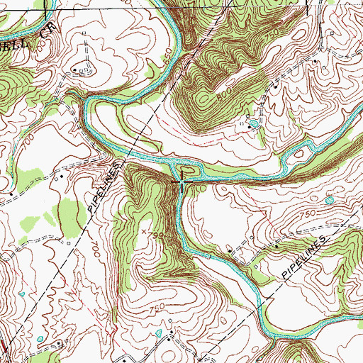 Topographic Map of Pettys Fork, KY