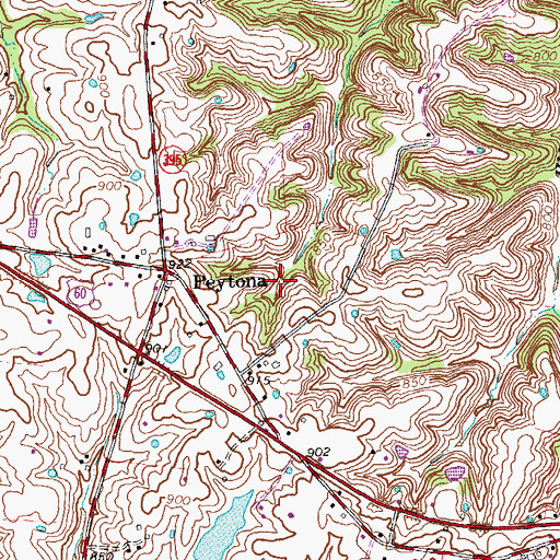 Topographic Map of Peytona, KY