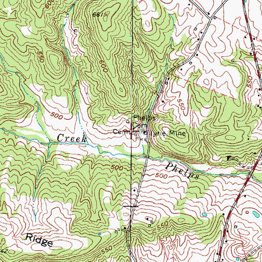 Topographic Map of Phelps Cemetery, KY
