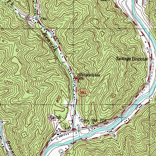 Topographic Map of Philadelphia Church, KY