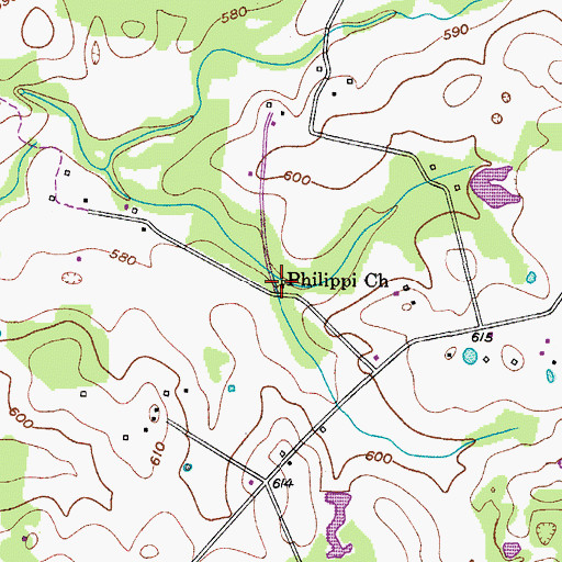 Topographic Map of Philippi Church, KY