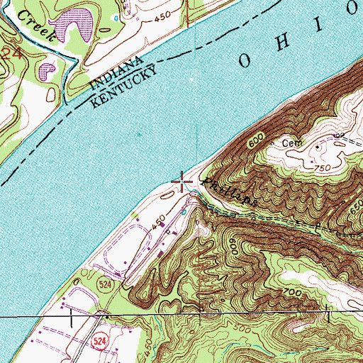Topographic Map of Phillips Branch, KY
