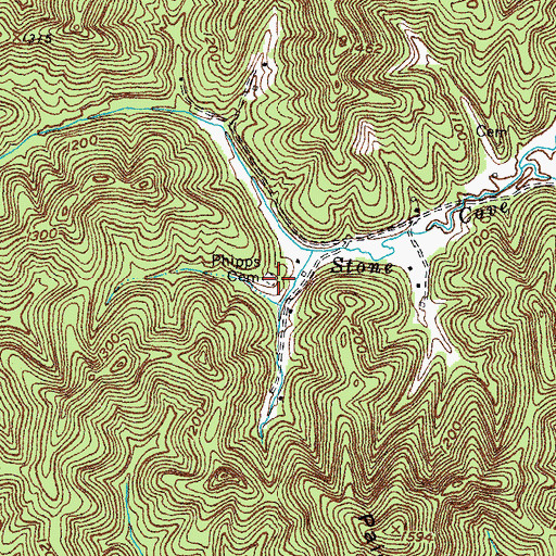 Topographic Map of Phipps Cemetery, KY