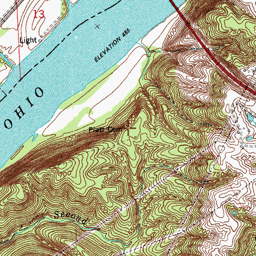 Topographic Map of Piatt Cemetery, KY