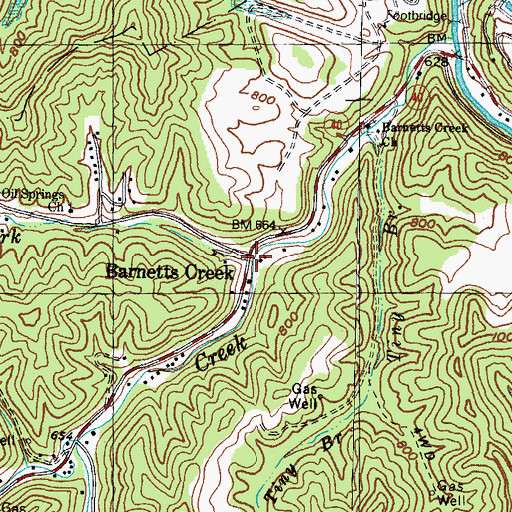 Topographic Map of Pickle Fork, KY