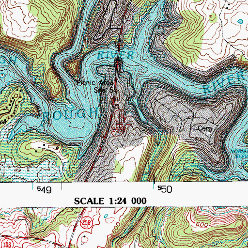 Topographic Map of Picnic Area Site 5, KY