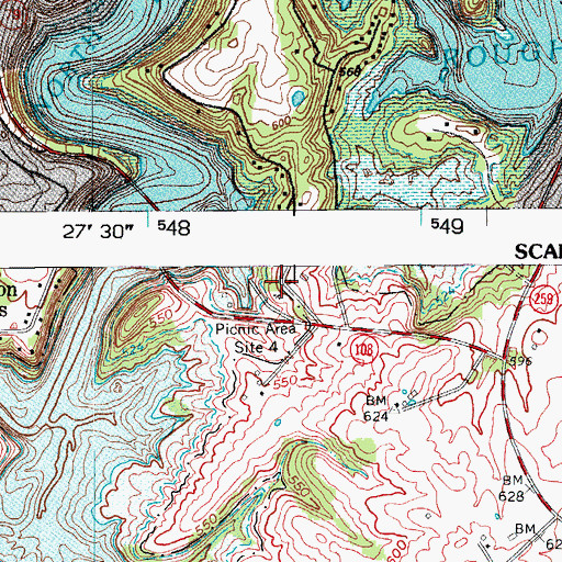 Topographic Map of Picnic Area Site 4, KY