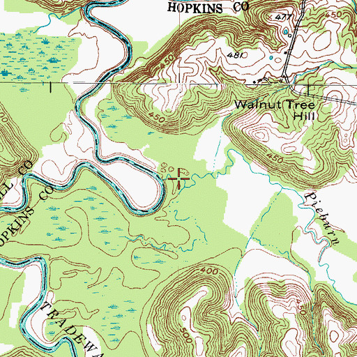 Topographic Map of Pieburn Creek, KY