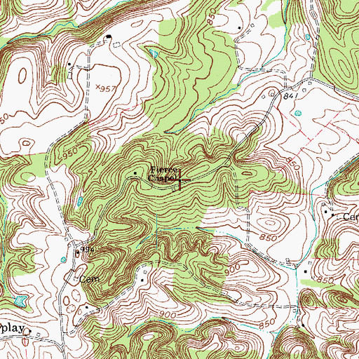 Topographic Map of Pierce Chapel, KY