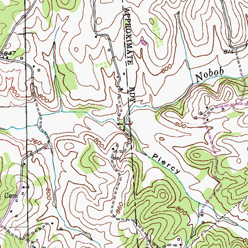Topographic Map of Piercy Hollow, KY