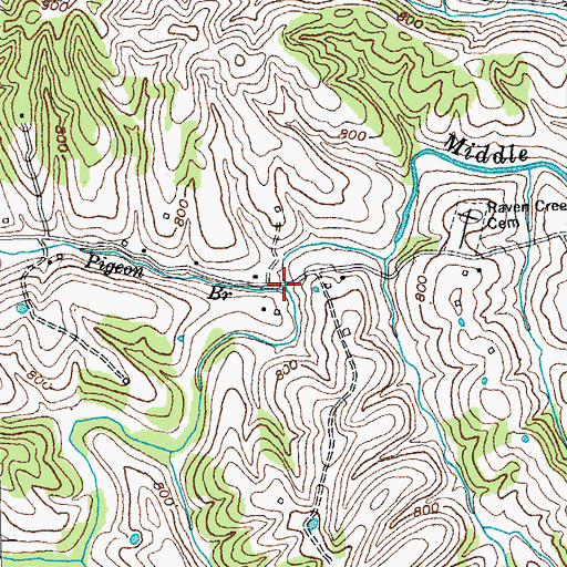 Topographic Map of Pigeon Branch, KY