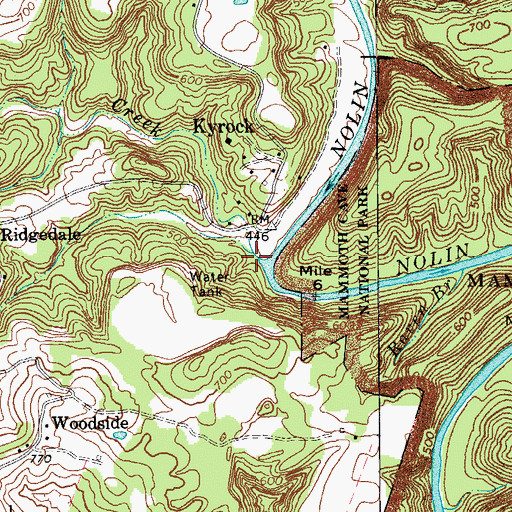 Topographic Map of Pigeon Creek, KY